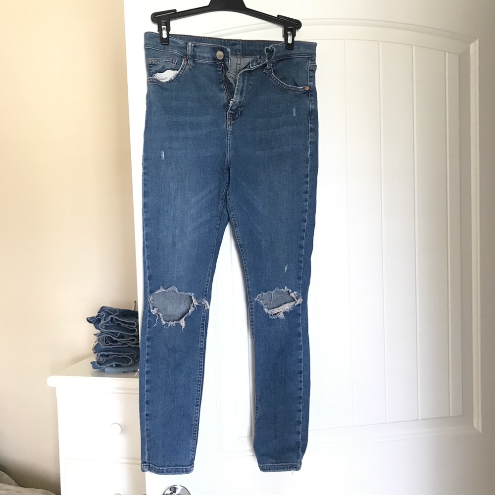 Topshop skinny, ripped jeans